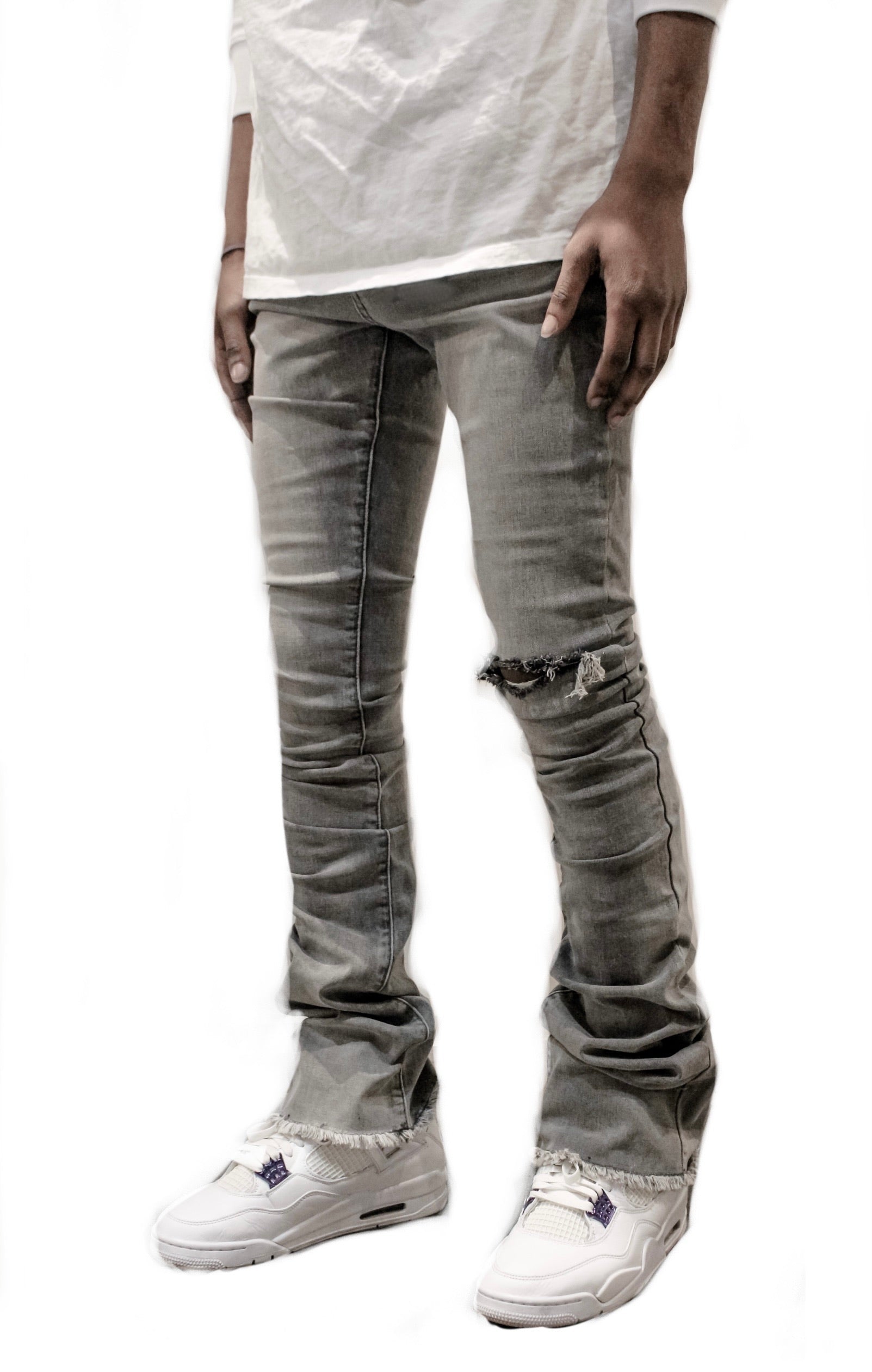 Ash Grey Stacked Jeans